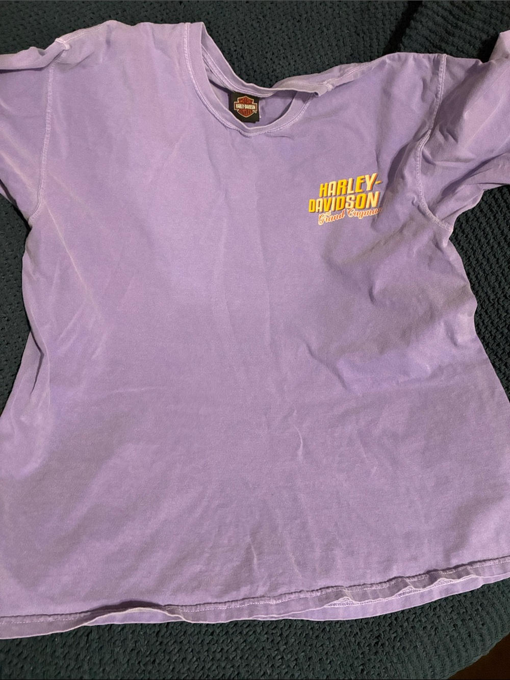 Harley-Davidson Lavender Short Sleeve Tee with Yellow Logo xl
